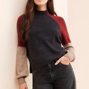 Vigoss Colorblock Mock Neck Pullover, Small